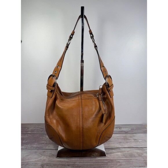 Vintage COACH 3651 Camel Brown Leather Shoulder Bag Retro Hobo Soho - Picture 1 of 16